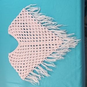 Hand Crafted Crochet Light Pink Shawl